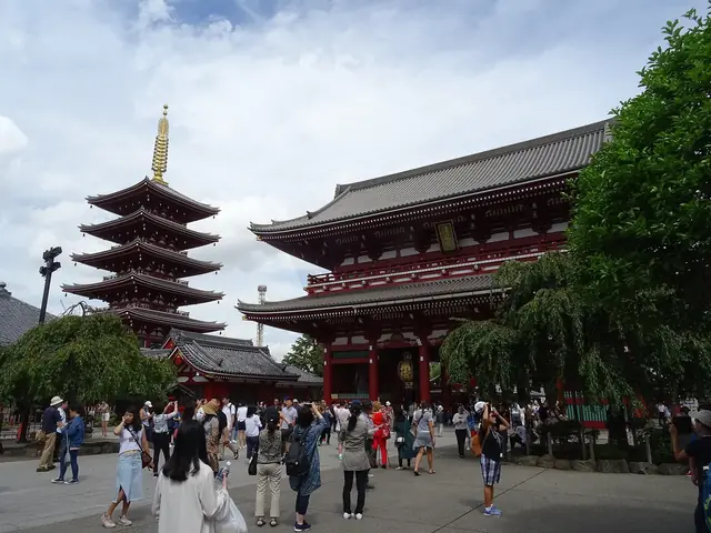 晴れた日の浅草寺の五重塔と宝蔵門