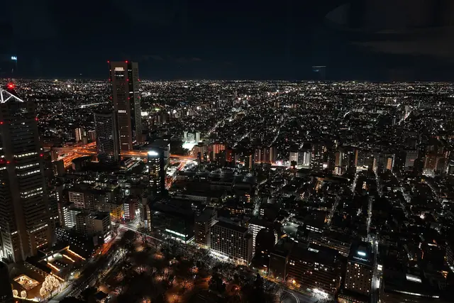 東京都庁南展望室から望む西側の夜景
